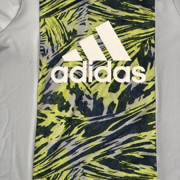 Adidas Womens Active,Yoga, Athletic Tee Shirt Tropical Plus Sz 1X Green & White - Picture 5 of 7